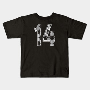 Soccer Number 14 Soccer Jersey #14 Soccer Mom Player Fan Kids T-Shirt